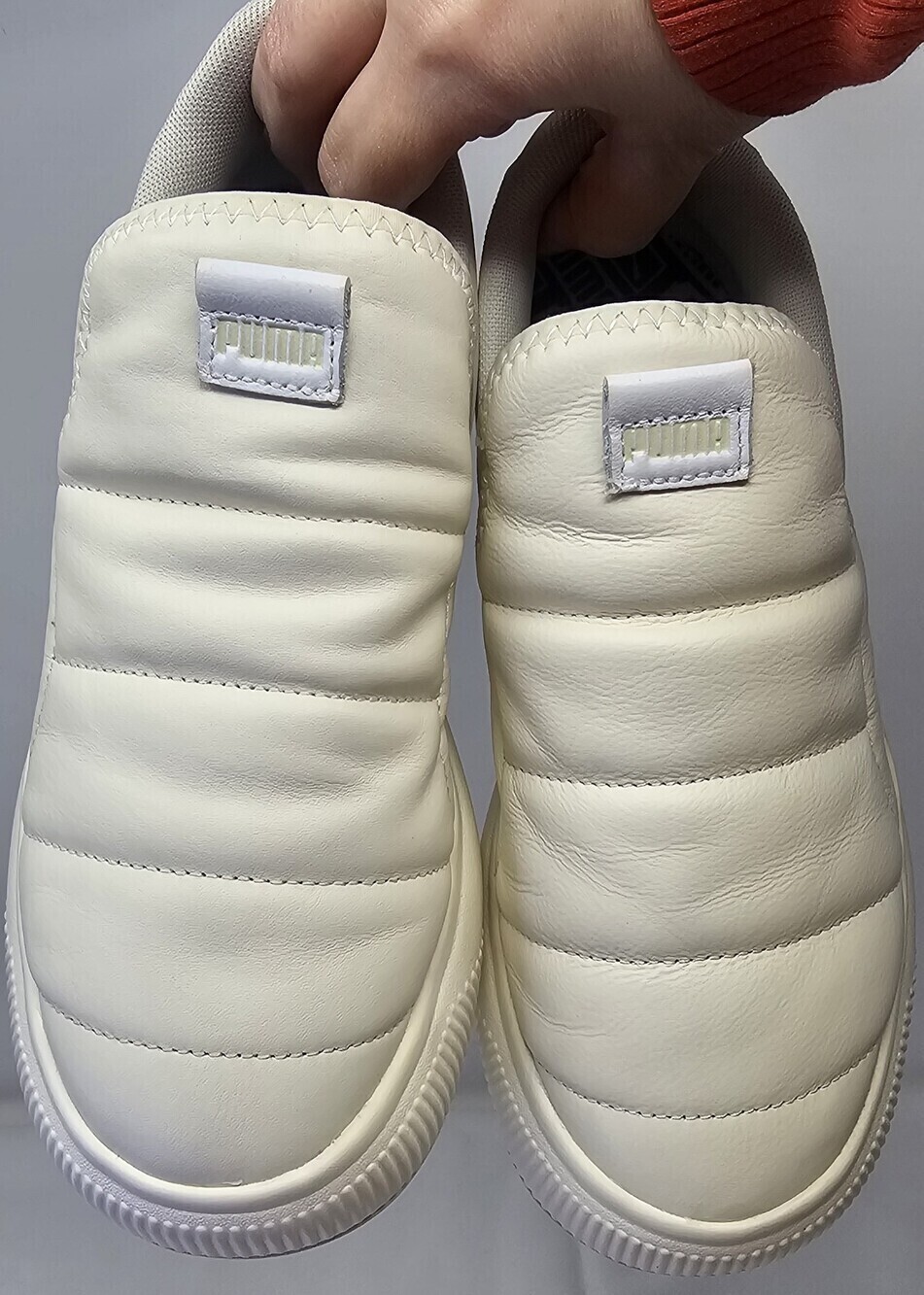 PUMA Suede Mayu Slip On Womens Off White Sneakers Puffer Casual Shoes Size 7.5 - Picture 2 of 10